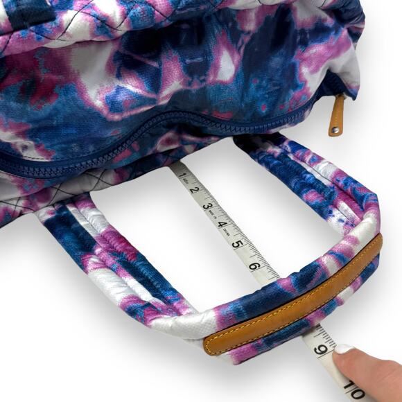 MZ Wallace Medium Metro Quilted Festival Print Blue Purple White Tote Bag - Picture 13 of 14